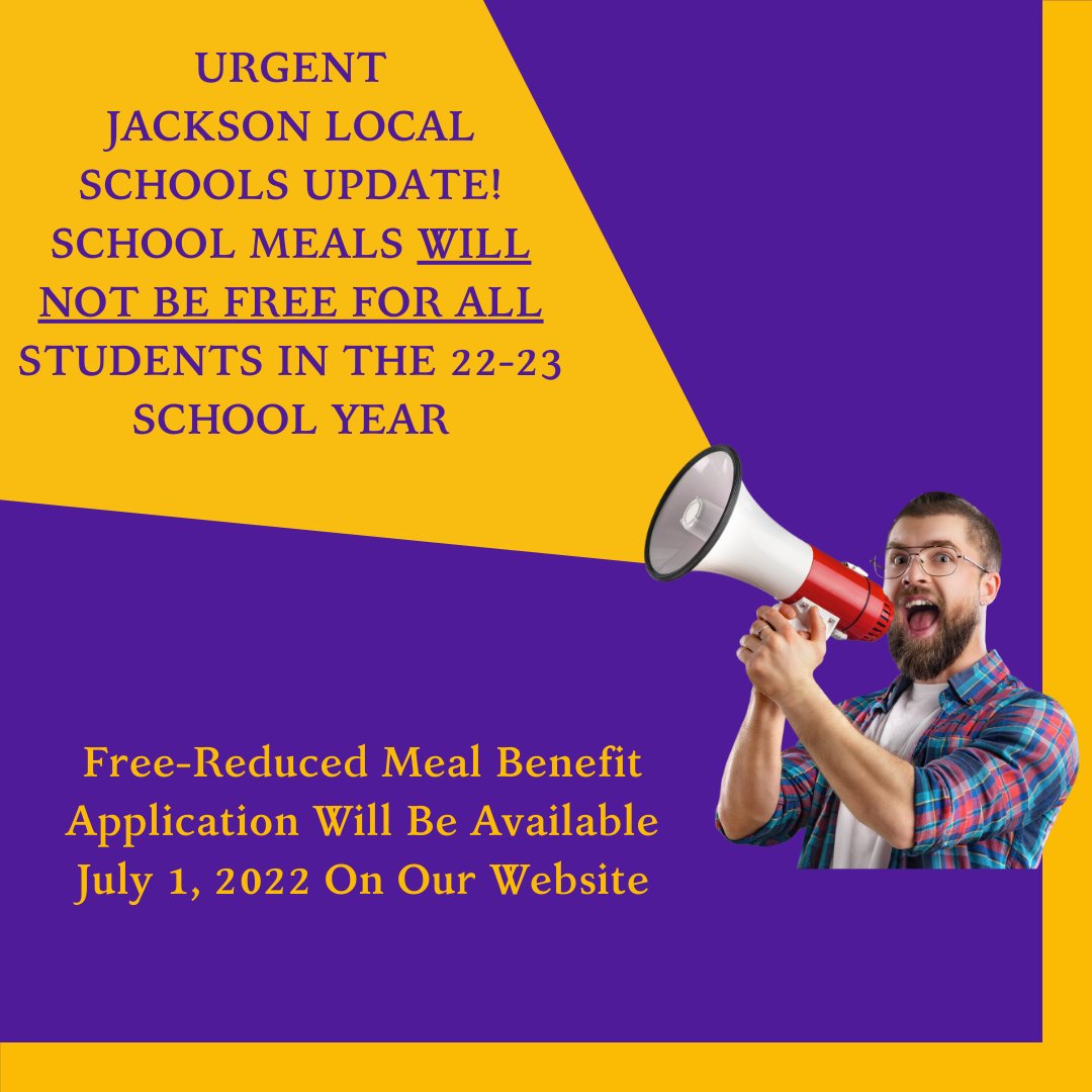 If you think you MIGHT qualify, please fill out the application for free &amp; reduced meals &amp; fees on our website July 1. Lunch prices for next school year have been set. Elementary breakfast is $2, $3 for lunch; JMMS &amp; JHS are $2.50 &amp; $3.50. Premium lunch …