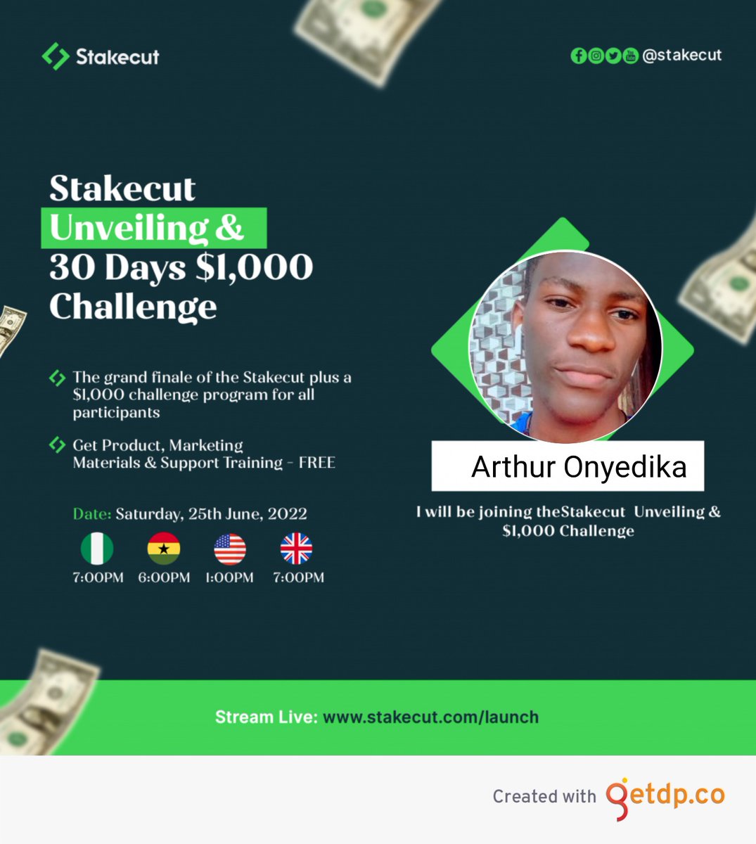 ArthurOnyedika's tweet photo. Yoo @stakecut
I'm coming to the stakecut unveiling and $1000 challenge
#stakecut
#stakecutlaunch https://t.co/CNR1x5sr9U