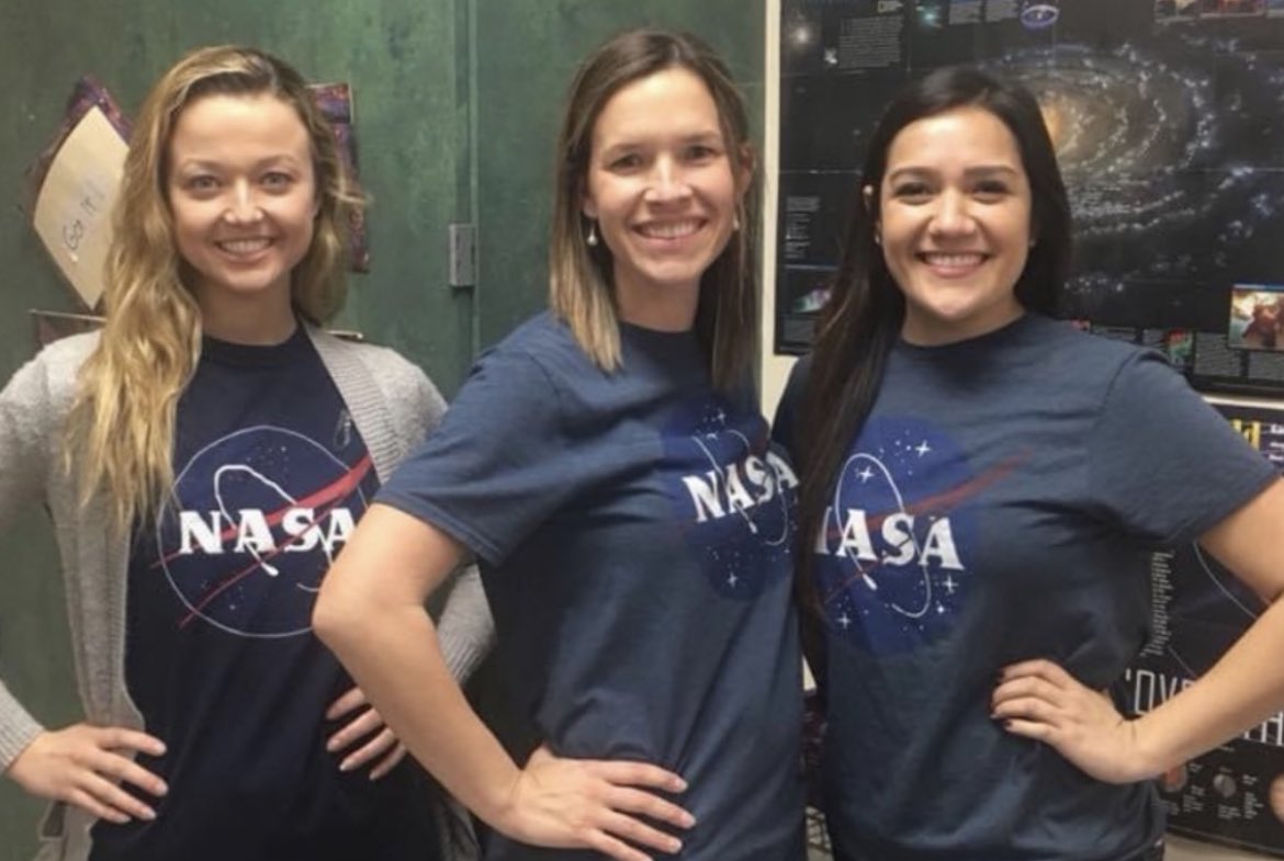 SciwithPie's tweet photo. Finally this teacher trio is going to @NASAKennedy We said we would go five years ago, life happened, but nowβ¦teachers can take field trips right?! I am lucky every year to work with amazing people and keep them as great friends! @Lockhart_JH #spacesnacks https://t.co/Uh5UZuWNYF