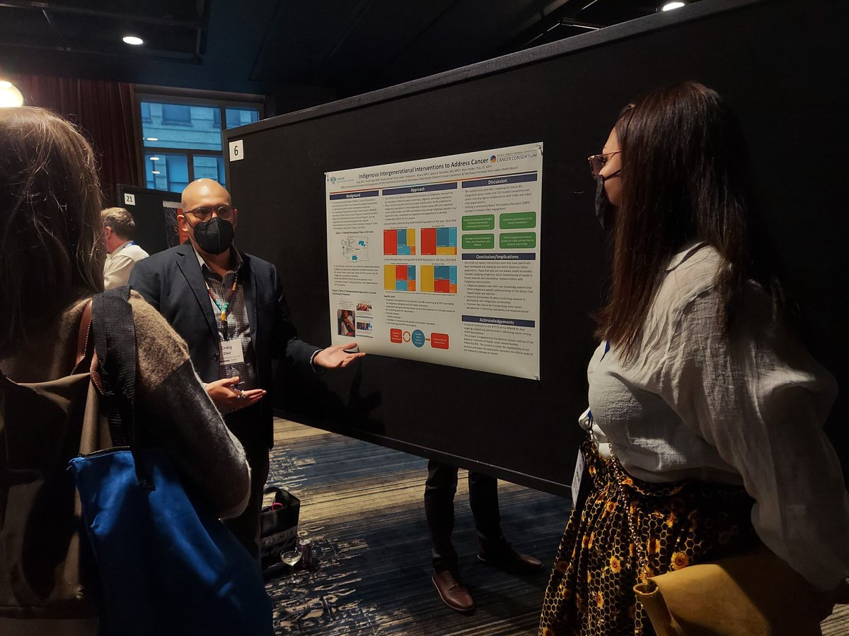 Our CHE <a href="/Craig_D33/">Craig Dee</a> and <a href="/NPAIHB/">NPAIHB</a> partner, Torrie, present on a collaborative project, "Indigenous Intergenerational Interventions to Address Cancer" at #CCCIF2022.
