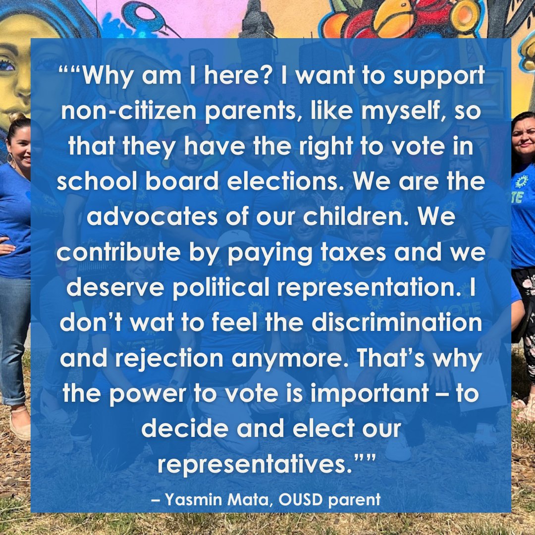 Yesterday was a monumental moment in Oakland education, as immigrant families came together to advocate for their right to vote in school board elections. Oakland City Council approved of the non-citizen voting measure, adding it to the ballot for voters to decide in November!