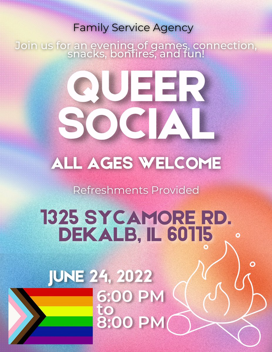 Join us this Friday for a night of games, connections, snacks, bonfires, and fun! This event is open to everyone.
#DeKalbIL #DeKalbPride #DeKalbCountyIL #SandwichIL #HinckleyIL