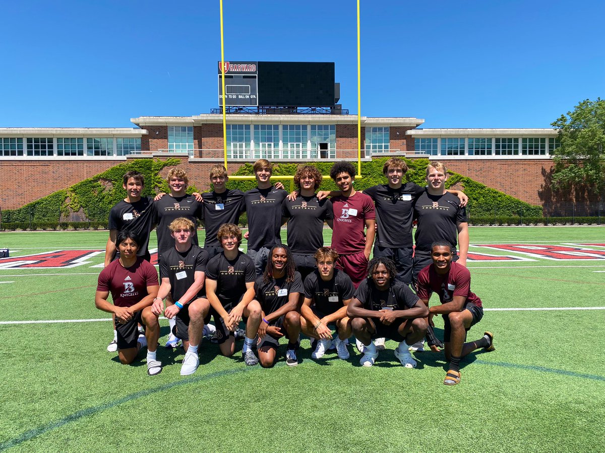 BishopsFootball's tweet photo. Great day out at the @HarvardFootball camp today on our annual east coast trip to the Ivy camps. Thank you @Coach_Johnson76 &amp; the rest of the staff for the hospitality! https://t.co/uU4tzOJhZe