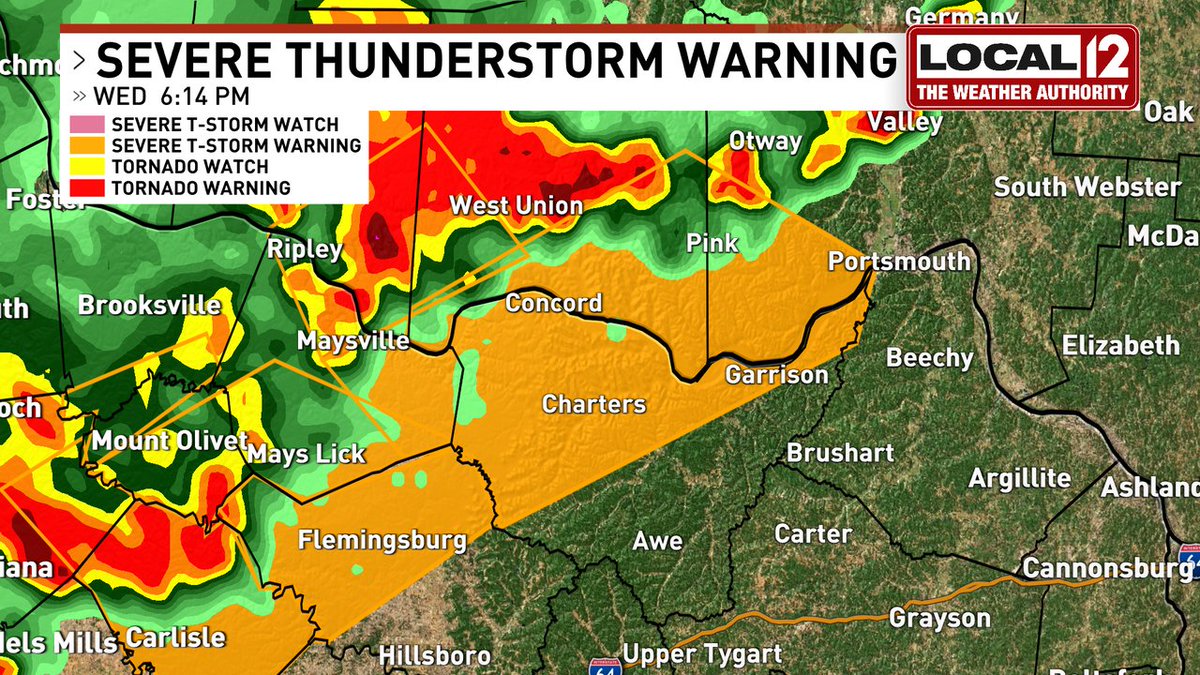 A Severe Thunderstorm WARNING has been issued for Lewis, Adams, Scioto, Mason until 6/22 7:00PM. Seek shelter indoors away from windows. Visit local12.com for updated radar and to download The Weather Authority App.