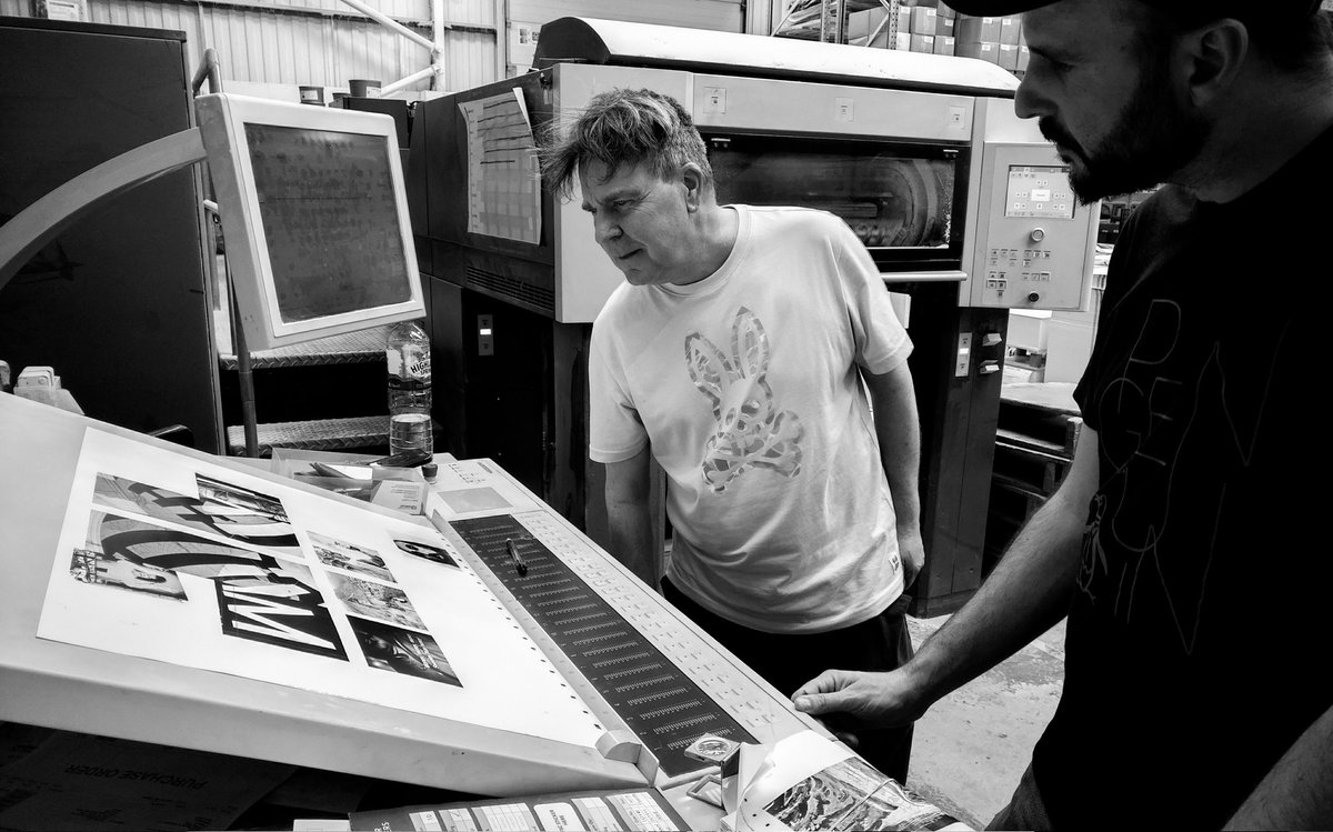 Welsh photographic artist Peter Finnemore in conversation with Alejandro from Visual Labs today, press passing Looking For Signs Peter's new book reproduced in stunning black &amp; Pantone Silver duo tones.