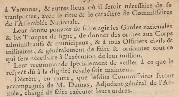 1792_1815's tweet photo. 22 juin 1791 L’#Assemblée, au nom des #Comités Militaire et de Constitution, décrète la nomination et l’envoi de 3 commissaires : Latour-Maubourg, #Pétion et #Barnave à #Varennes pour protéger la sûreté de la personne du roi et de sa famille et assurer son retour à #Paris. https://t.co/LoZEm5yTcJ