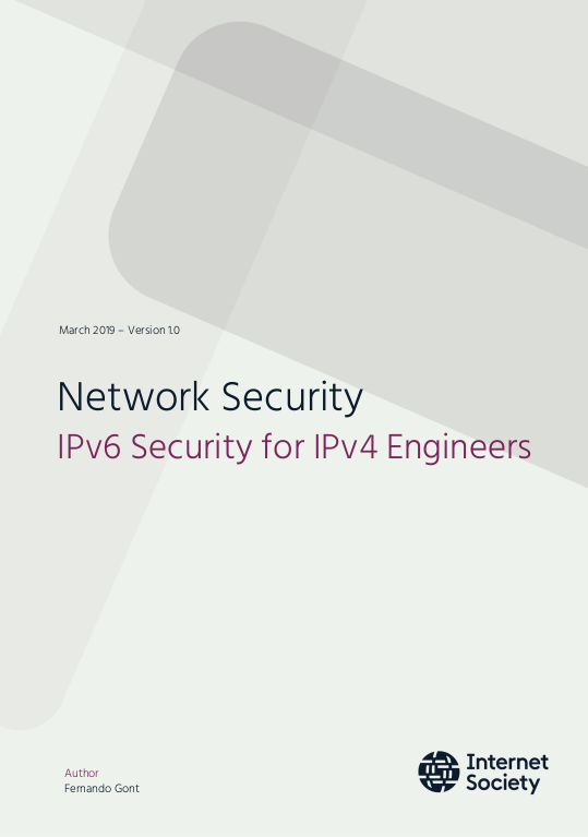 SI6Networks's tweet photo. "IPv6 Security for IPv4 Engineers", authored by @FernandoGont  (https://t.co/5sbjyfJBT3)
#ipv6 #security https://t.co/JaFmB7rpQs
