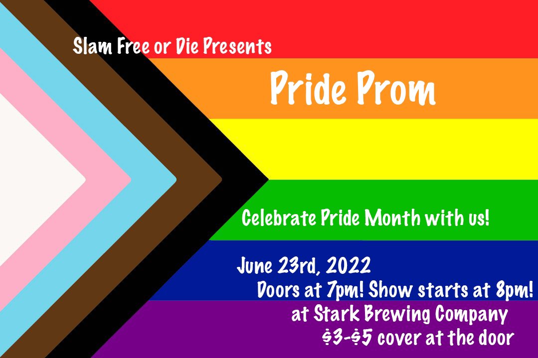 🌈✨ TOMORROW ✨🌈 We’re hosting Pride Prom! 🌈 Come dressed to the nines for our cypher reading! 🌈 doors at 7pm 🌈 at Stark Brewing Company 🌈 $3-$5 sliding scale at the door 🌈