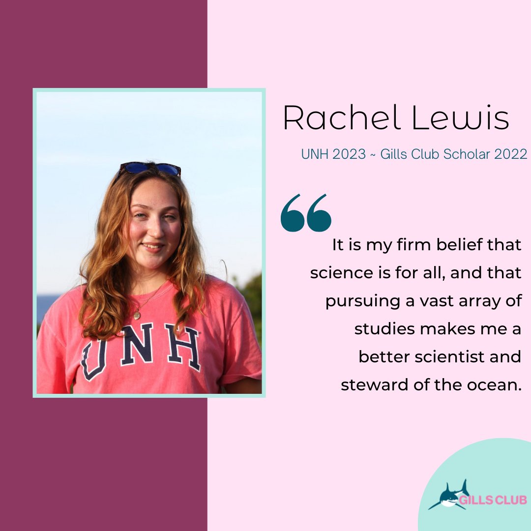 GillsClub's tweet photo. Meet our 2022 Gills Club Scholar, Rachel! Follow along with our social media platforms this month as we highlight experience from Rachel's time studying sharks at @ShoalsMarineLab! #SmartAboutSharks https://t.co/xFDG3JIQzl