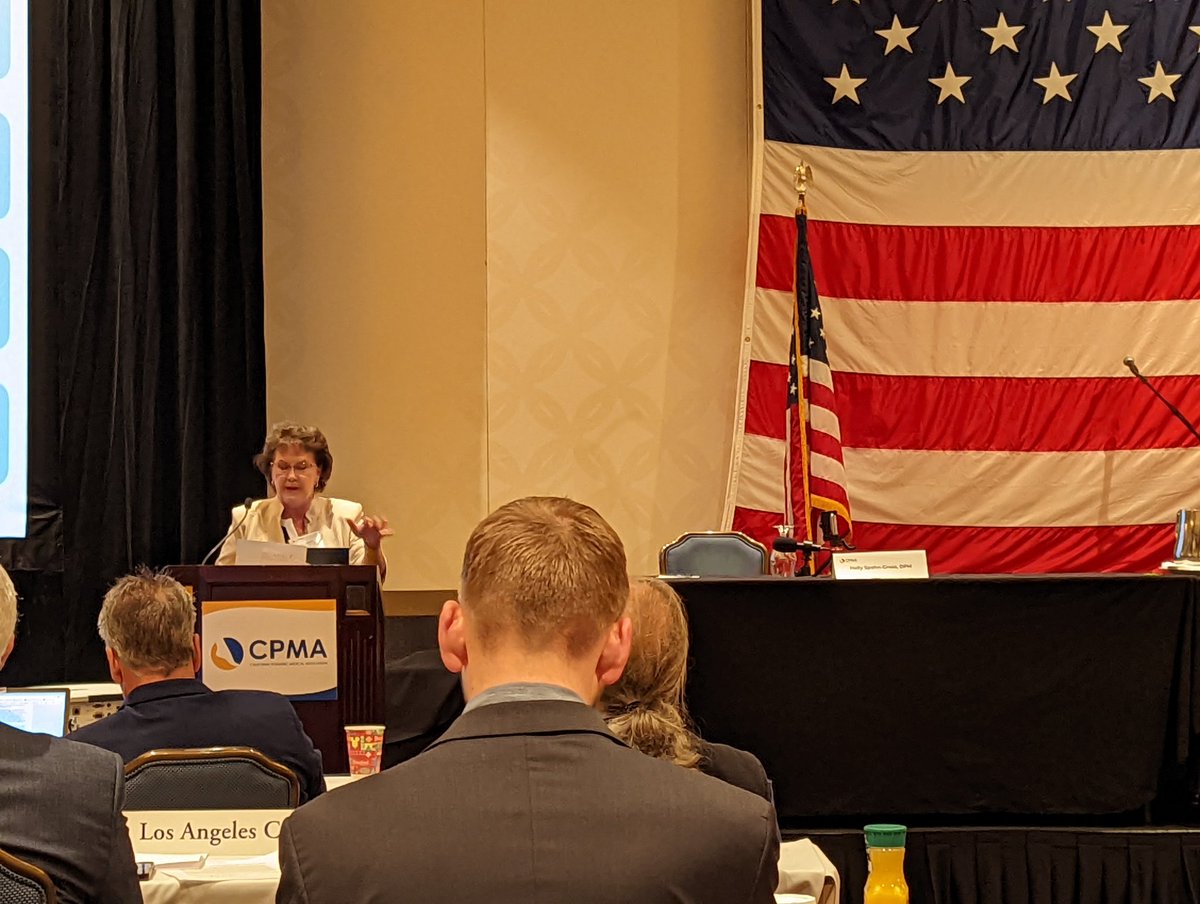 jrcdpm's tweet photo. Dr. Laura Pickard, APMA President addressing the CPMA HOD. https://t.co/kAY6uockMU