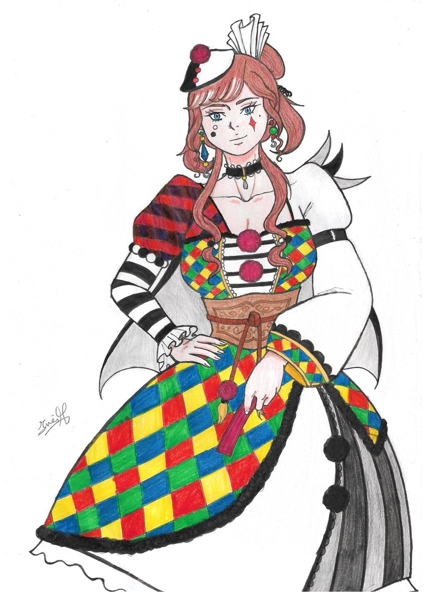 Ines_m7's tweet photo. Here a drawing of Colombine. I love the association of the colors and the black and white!
Voici un personnage inspiré de Colombine. J'adore l'association des couleurs et du noir et blanc!

#carnaval #colombine #comediadelarte #manga #mangacoloring https://t.co/6eWjqnexZI