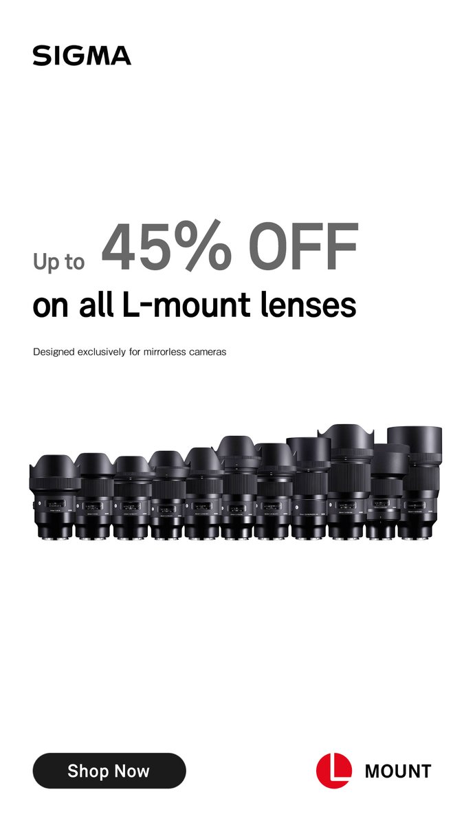 AABWORLD's tweet photo. تخفيض سعر جميع عدسات L-Mount من SIGMA - https://t.co/C0IqaXoFDl https://t.co/vc5Yo6d5Ly