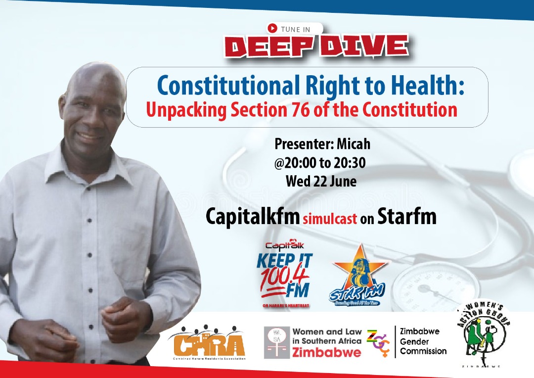 wlsazw's tweet photo. Tune in today  at 20:00 to 20:30 on Star FM  as we unpack Section 76 of the Constitution.
#RightToHealth #MakingTheLawWork https://t.co/4XutZfko1w