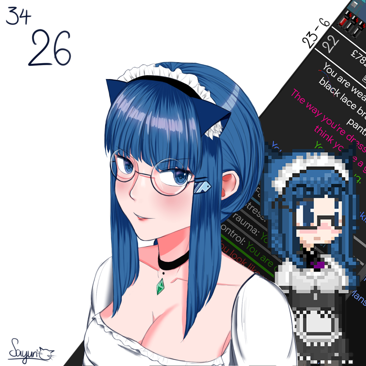 sayusayuriu's tweet photo. 26 #original #DegreesOfLewdity #メイド #猫耳 #チョーカー #眼鏡 https://t.co/zOO9AXkHgM https://t.co/alNvd5Vnld