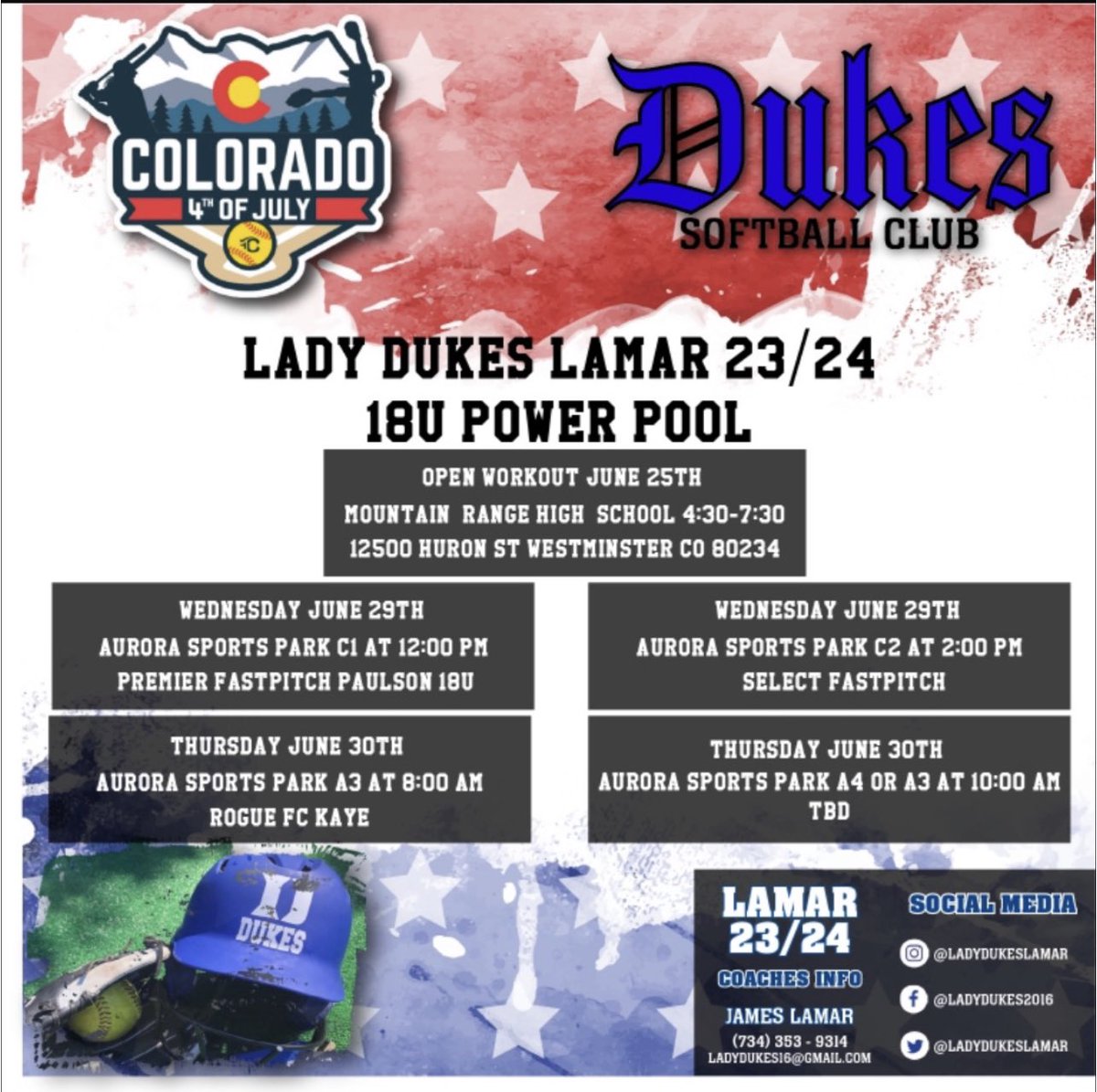 EmmaBanks2023's tweet photo. Colorado Here we Come! Super Excited for this team! #dukes @COSparkFire #playTCS #COSparkFire @LadyDukesLamar https://t.co/cwMq3Prjjw