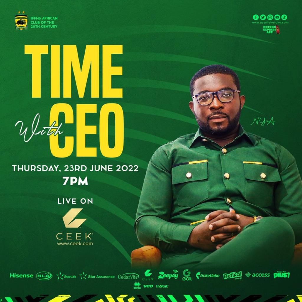 AKBN1935's tweet photo. Make a date with our Chief Executive, @NYA_Kotoko , as he talks about our victorious campaign and what to look out for in the Season ahead. #AKSC #FabuCensus #TimewiththeCEO https://t.co/Wvk6khdDWT