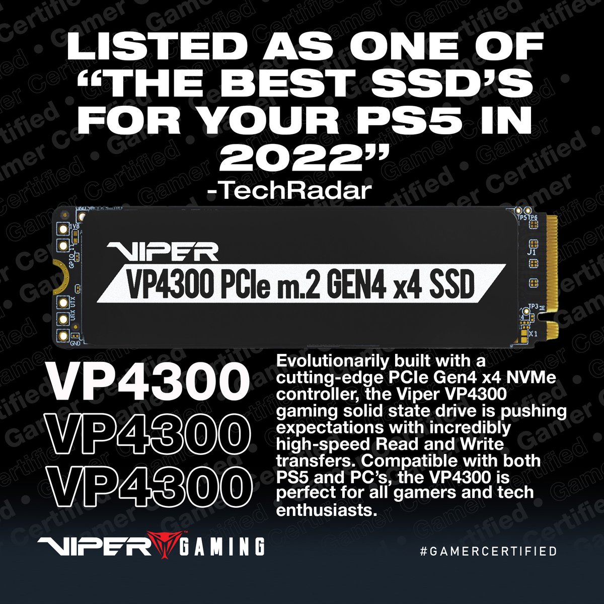 patriot_viper's tweet photo. Looking to upgrade your PS5? The Viper VP4300 will give you up to 2TB of storage for all of your favorite games! To read the rest of the review, just click the link in our bio ☝
.
.
.
#️gamer #gaming #gamingssd #ps5 #reviews #esports #gamercertified #vipergaming https://t.co/MgZzBJuibE