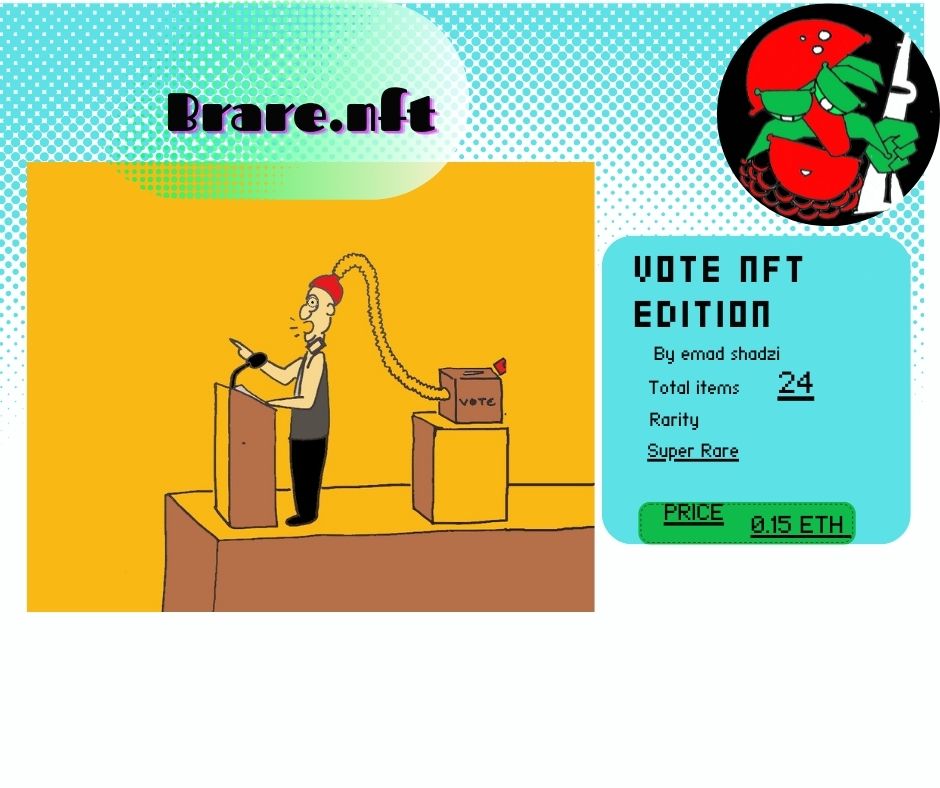 MhdNadhir's tweet photo. Ballot box speech to collect votes
vote Collection
https://t.co/E7fC8uxnu5
#ETH #NFT #RARIBLE #BEHSANFT #nftcollectors #NFTartists https://t.co/IZn848pg2Z