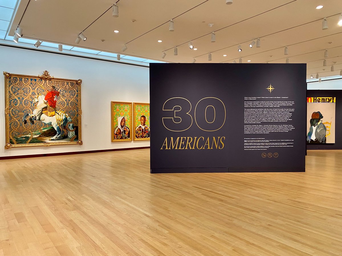 WesCFA's tweet photo. Thu. 6/23/22 at 5pm at New Britain Museum of American Art (@NBMAA), 56 Lexington St: gallery talk,  reception w/curators of new exhibition "30 Americans" - @wesleyan_u's Nicole Stanton, Dr. Dann J. Broyld, Dr. Brittney Yancy (@Prof_yancy). #WesCreative #nbmaa #30Americans (1/2) https://t.co/GPJGS42YGY