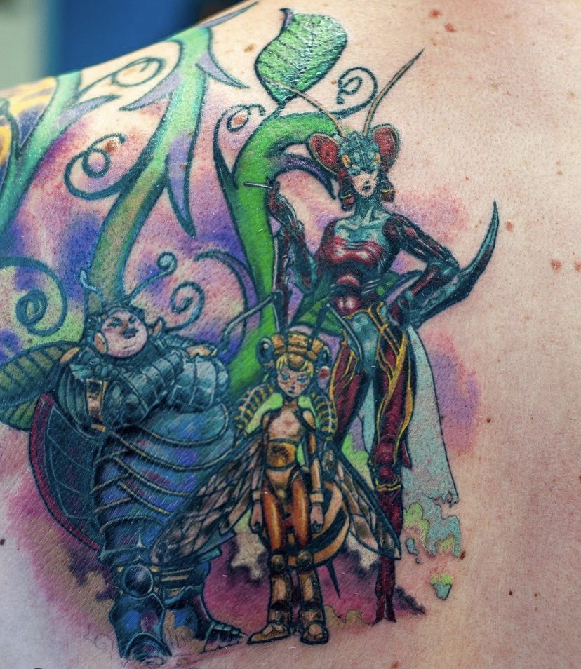 JensMcKenz's tweet photo. Send me your best illustrative color tattoo artists. Looking for someone to continue work on my hands/back/belly/torso over the next several years.  My past artist is retiring due to health reasons. #tattoo #iso https://t.co/kKcScfTnlN