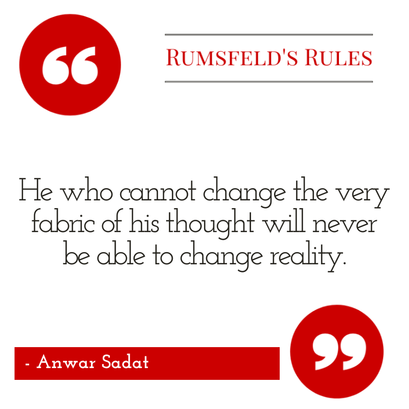 RumsfeldFoundtn's tweet photo. Sharing an important #RumsfeldsRule for today’s #WednesdayWisdom…for more unforgettable quotes and advice on leadership, check out one of our #OrientingtheGyroscope blog posts compiling some of our favorite #RumsfeldsRules: https://t.co/8U8aSKBFWI. https://t.co/3ElIsnayc4