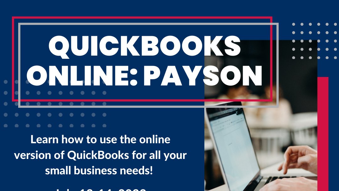 EACSBDC's tweet photo. 📢 Attention Payson business owners. 📣
If you've been needing to learn QuickBooks, now's the time!
Register at: https://t.co/4Cm4zssqMg https://t.co/RI0y0QqIIR