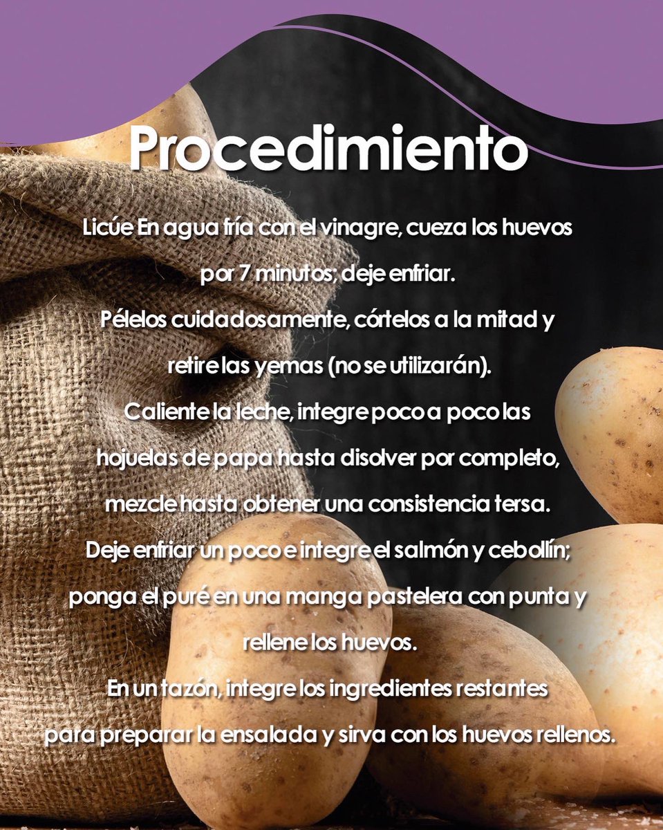 NutEstherSchiff's tweet photo. Les comparto esta deliciosa receta de “Huevos rellenos con puré de papa y salmón” 🥚🥔🐟de @USA_PAPAS que estoy segura les va a encantar 😉 https://t.co/pWLeL8ekVl