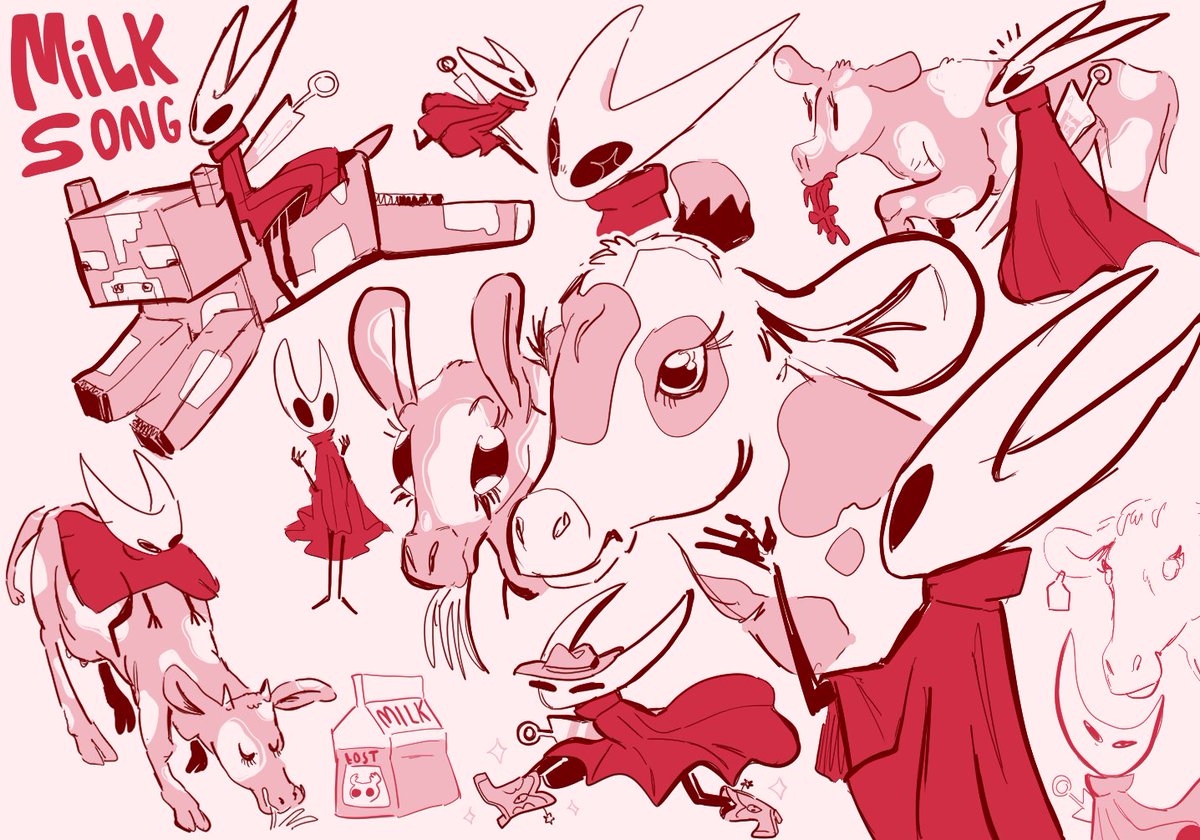 mickeyclarefs's tweet photo. Some Milk Song doodles from the other week! Man I cant wait for that Hornet Farming simulator to come out! #Milksong https://t.co/gKXDmRHVHp