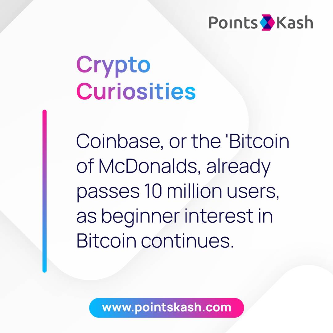 PointsKash's tweet photo. Coinbase now has 10 million wallet 👛 and exchange service users, 💰as SegWit begins making Bitcoin transactions accessible once again. 🤩 Did you know? 🤷
.
#points #pointskash #cashs https://t.co/ruCbb2pHED