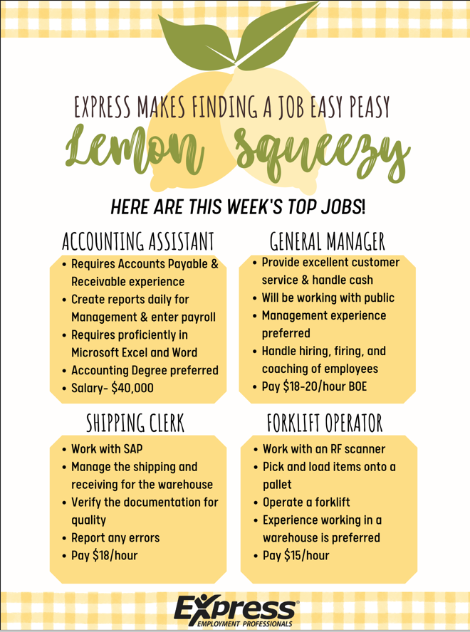 Call us for an interview! 319277-6603 #expresspros #hotjobs