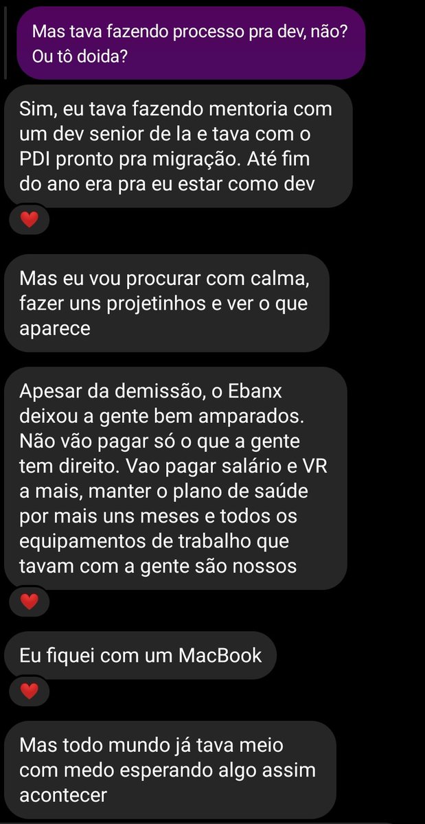 NannoKa's tweet image. Uma amiga minha tava trabalhando no Ebanx e foi mandada embora, assim com ou 300 e poucos que saiu nas notícias. Que bom que eles já tavam meio que avisados e que a empresa deixou o equipamento com eles pq pelo menos assim ela pode continuar estudando.