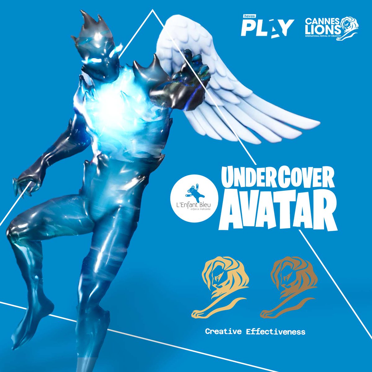 HavasPlay_FR's tweet photo. 🔙 Back 2 back, back 2 Cannes !
Pour la seconde année consécutive, Undercover Avatar remporte un or et un bronze aux @Cannes_Lions dans la catégorie Creative Effectiveness. 😍

 @AssoEnfantBleu #PlayToWin #CannesLions2022 https://t.co/7hSnCpgngk