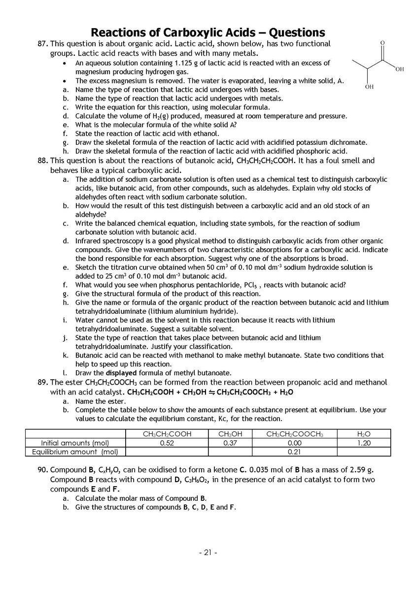 Been a while since I've posted SLOP content but finally the entire A Level Chemistry Spec is done: bit.ly/CSS_Folder #CogSciSci  #ALevel #chatchemistry Topic 17, 18 and 19 arrive like London Buses in the 00's. Late and at the same time! Disclaimer: May contain typo's