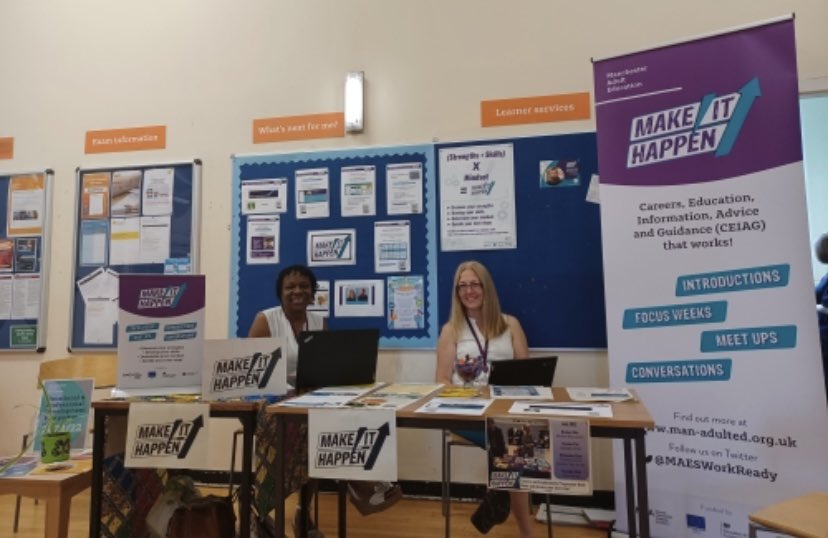At our Greenheys centre  <a href="/ManAdultEd/">Manchester Adult Ed.</a> in Moss Side today. Great to be supporting learners with their next steps and connecting adults to opportunities in Manchester  #MakeItHappen #Progression