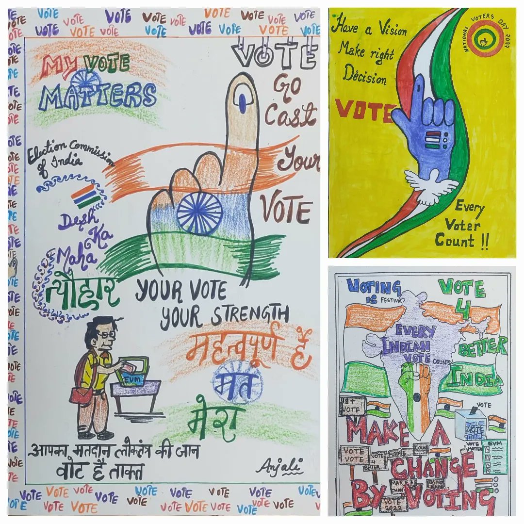 CeodelhiOffice's tweet photo. Poster making/ art competition ( voter awareness) : Bye-election Rajinder Nagar Delhi @ecisveep #rajindernagar #ByeElection2022 #awarenessprogram #posterdesign #slogan #votedelhi #voteforchange #onevotecounts #Govote #chalovotekarehum #chalovoterbanehum #NoVoterToBeLeftBehind https://t.co/2SjjVVJlbc