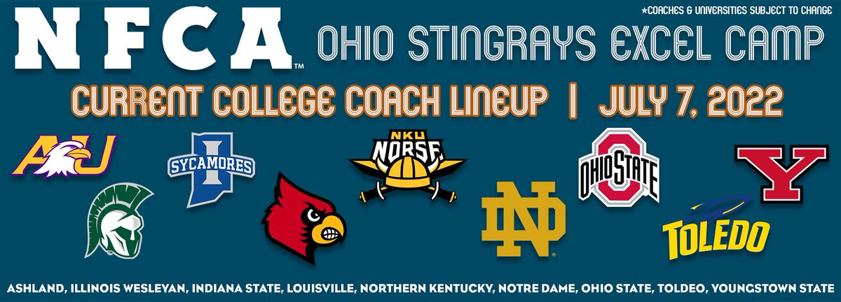 🚨Attention athletes playing in the Stingrays Tournament &amp; Buckeye Recruitfest🚨

Don’t miss out on the opportunity to work with these awesome coaches &amp; current collegiate athletes! Sign up TODAY to join us at the <a href="/nfcaorg/">National Fastpitch Coaches Association</a> Ohio Stingrays Excel Camp. You don’t want to miss this!