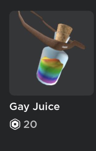 VuxxVuxx's tweet photo. wtf is "gay juice" 😂 roblox pls https://t.co/TF9YABFabZ