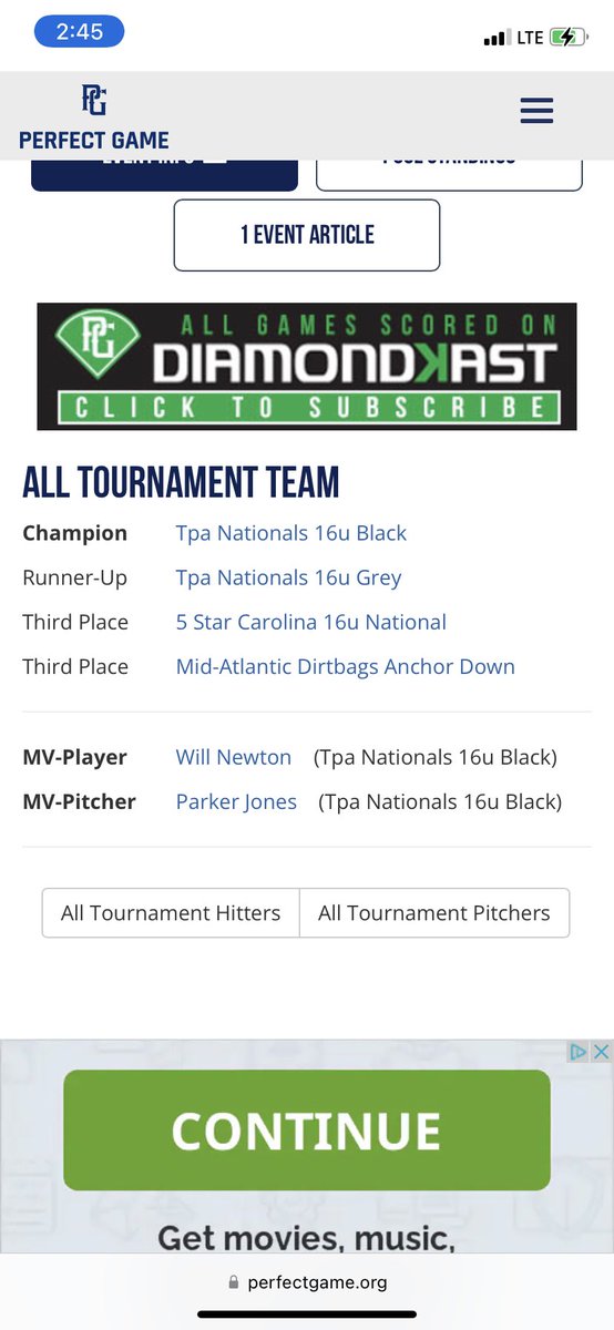 Heading down to GA for the <a href="/PBRTournaments/">Prep Baseball Tournaments</a> 16u Nat Championship..Most Valuable Pitcher from last wk’s PG State Championship <a href="/parkerjones01/">parker jones</a> has the rock in game 1. Uncommitted’24 w/ filthy 3 pitch mix (fb up to 86). Stud Uncommitted’24s all over the field to 👀<a href="/tpanationals/">TPA Nationals</a>