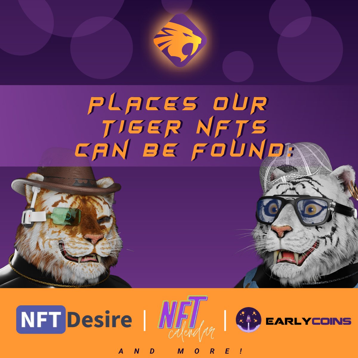 TigerClanNFT's tweet photo. If you're on the lookout for our Tigers - here are a few of the places you can find them🐯:

NFTNova
MintyScore
UpcomingNFT
earlyminter

You rest easy knowing that our Tigers are a part of a trusted and verified project!🔥

#thetigerclan #ttcnft #nftgame #nftgaming https://t.co/Ii7CwR8EuF