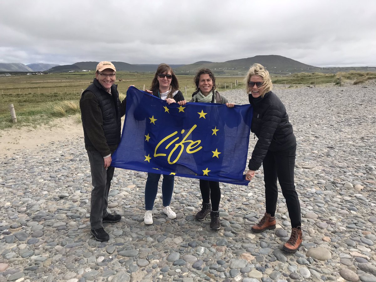 LIFEonMachair's tweet photo. Out with @LIFEprogramme monitor Neil Wilkie on #Roonagh this afternoon to talk #lifeonmachair with @DeptHousingIRL @Failte_Ireland @agriculture_ie & @teagasc The sun shone: lots of work to do but scoping out solutions is as important as knowing the problems. https://t.co/4VKa2v5BLU