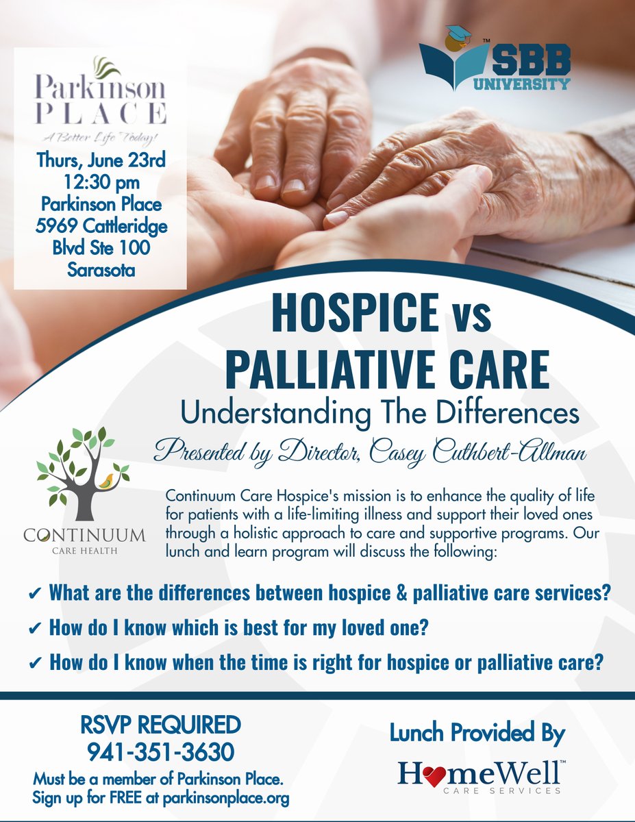 If you haven't made plans to visit us tomorrow you are missing out on Information that could help now and in the future. join us for a wonderful program brought to you by Homewell Care Services, Continuum Care Health and Senior Blue Book.
See you tomorrow!