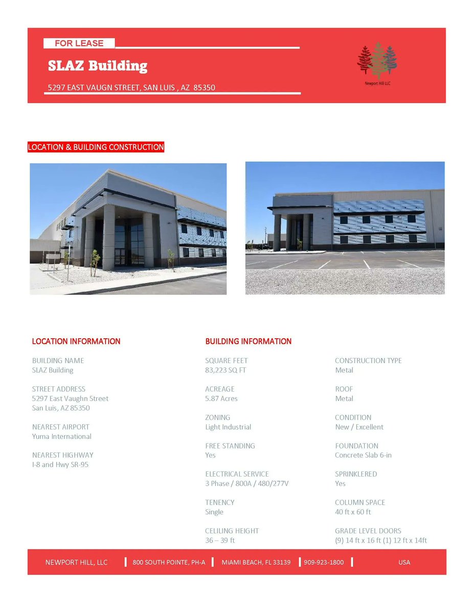 GYEDC's tweet photo. Newly constructed, state of the art industrial spec building at Arizona's busiest port of entry. Available today for a user! See photos for more info: 
#commercialrealestate #specdevelopment #building #Wednesdayvibe https://t.co/Af4pOnaPm1