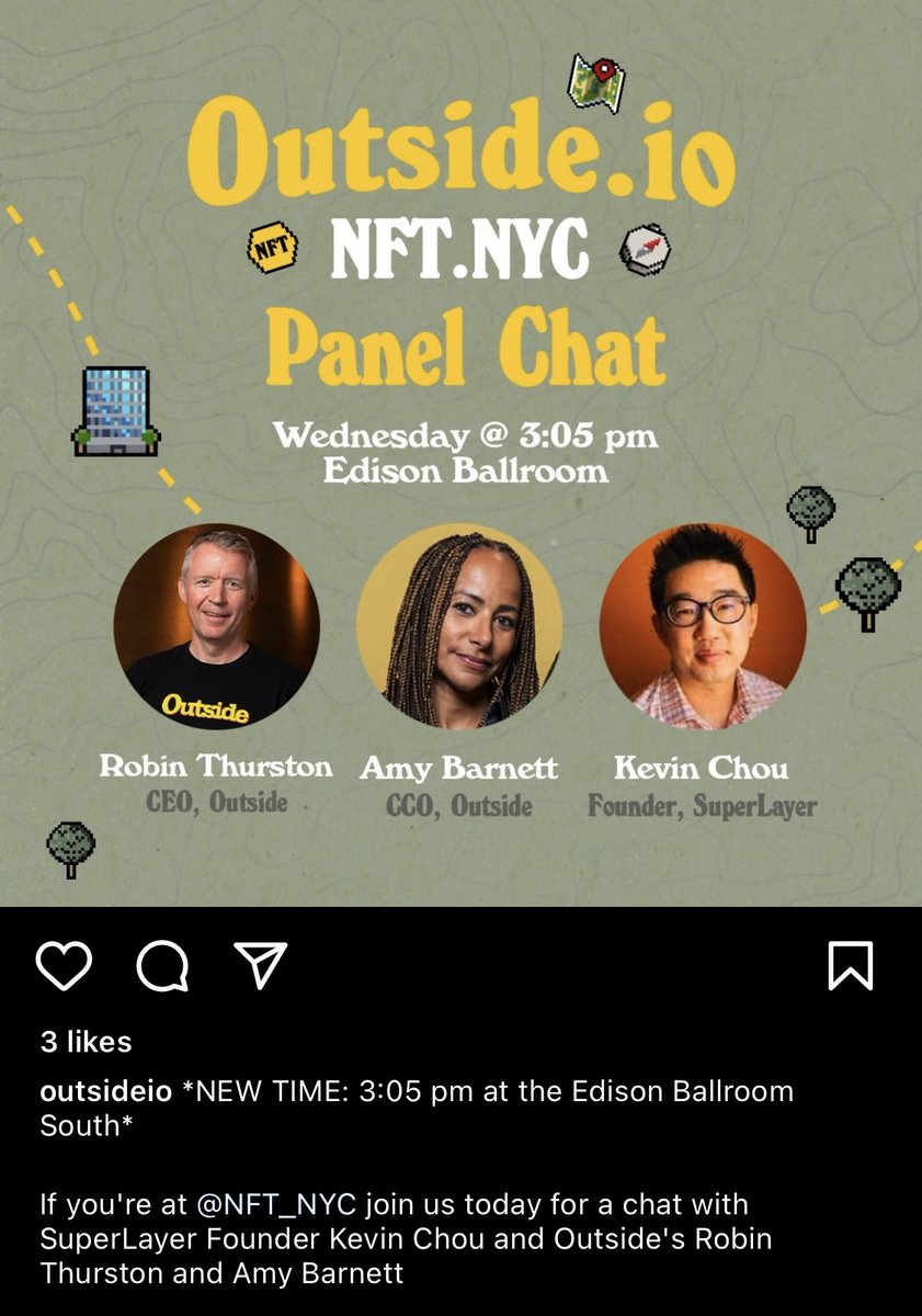 jschnip's tweet image. If you are in NYC, head over to hear about the #outerverse from @RobinJThurston @amydbarnett @KevinChou #nftnyc @Outsideio