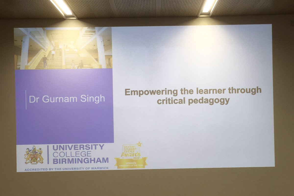 prior2c's tweet photo. Empowering the learner through critical pedagogy. Acts of Knowing. Against &amp;Beyond the University. Considering the learning journey as a whole. Real life learning. Fantastic dialogue  @gurnamskhela #UCBInclusivityConference #RealtionalPedagogy #Co_Creation https://t.co/hW3tsM7inR
