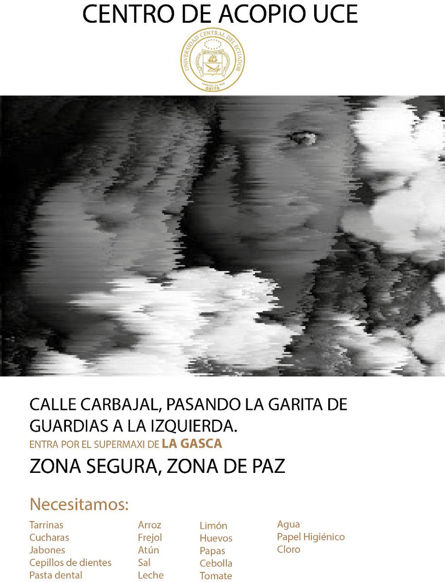 🔴 URGENTE: El centro de acopio de la U. Central necesita de todos nosotros. 

Por favor, ayúdanos a difundir con un RT. Si estás en capacidad de apoyar la causa, acércate a dejar tus donaciones.

#ParoNacionalEc2022