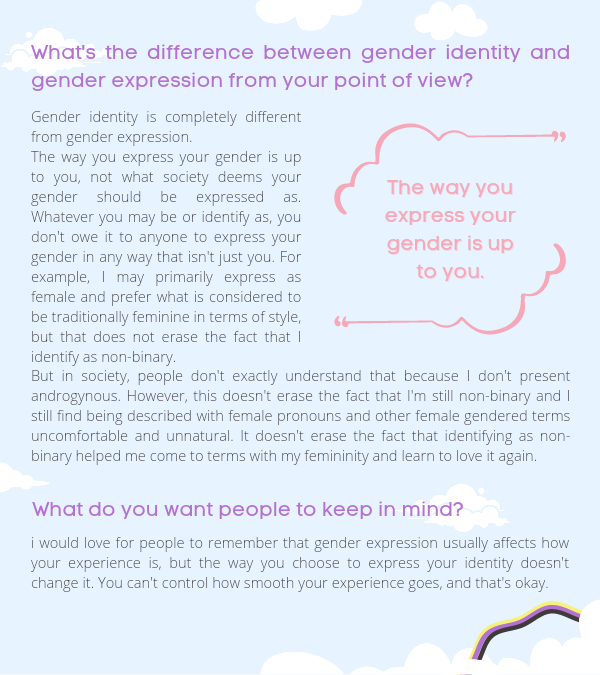 transrepzine's tweet photo. In today's #PrideInterview, Ari one of our merch artists, says "The way you express your gender is up to you" as they talk to us about what Pride means to them. π³οΈββ§οΈπ€π https://t.co/kFJf4vr4cL