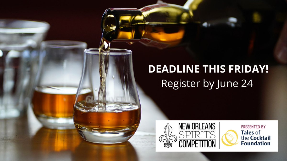 DISTILLERS: We’ve reserved a seat for you. Be part of the conversation. Register your spirits today! nolaspiritscomp.com