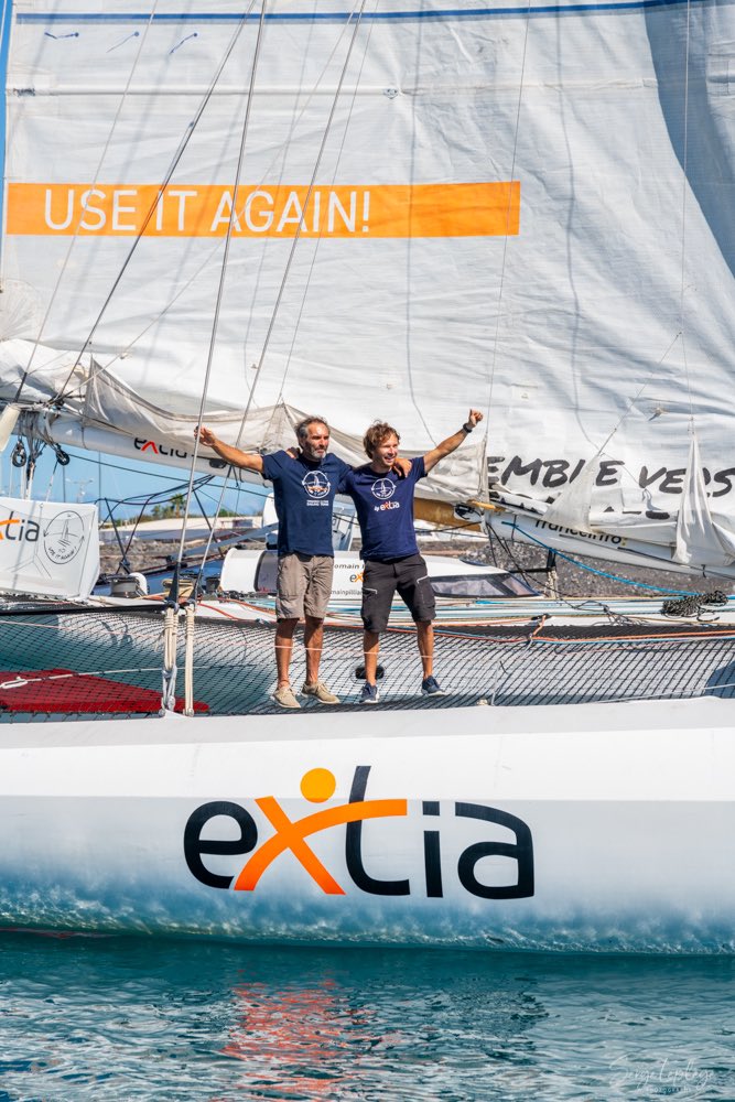 USEITAGAIN_SAIL's tweet photo. Le Trimaran Use It Again! by Extia a quitté l’île de La Réunion mardi, direction Cape Town en Afrique du Sud.
En double, Romain Pilliard et Pascal Riera se sont élancés pour 2300 milles complexes, c’est déjà l’hiver dans l’hémisphère Sud.
Le Tour du Monde à l’Envers continue ! https://t.co/9nKwTsAYcN