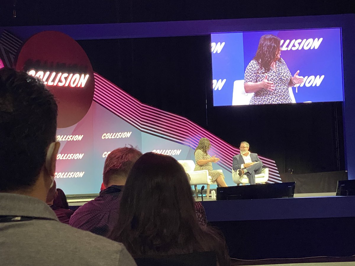 Path_IQ's tweet photo. “Data is backwards looking. It can be directional, but won’t tell you where to go.” — Edith Harbaugh, LaunchDarkly #CollisionConf https://t.co/5Yma6NNLXp