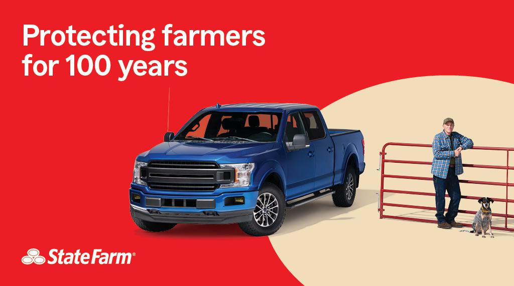 AlboraEric's tweet photo. It's been 100 years since @StateFarm was founded on the principle of offering farmers a fair price on car insurance, and I'm proud to help protect your farm and ranch operation today. Call or stop in to talk about how I can help protect your legacy. https://t.co/xX00dI1ggv